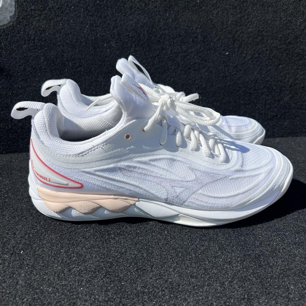 Women's Sz 8.5 Mizuno Wave Luminous 3 W - Volleyball - White/Pink - V1GC242073